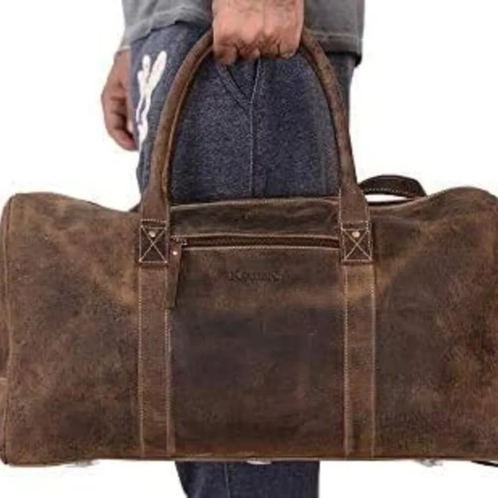 Leather Travel Duffel Bags for Men‎ and Women Full Grain Leather Overnight Weeke